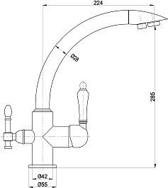 Milacio Смеситель для кухни Castellon Ceramic MC.513.ASN антрацит/сатин – фотография-2